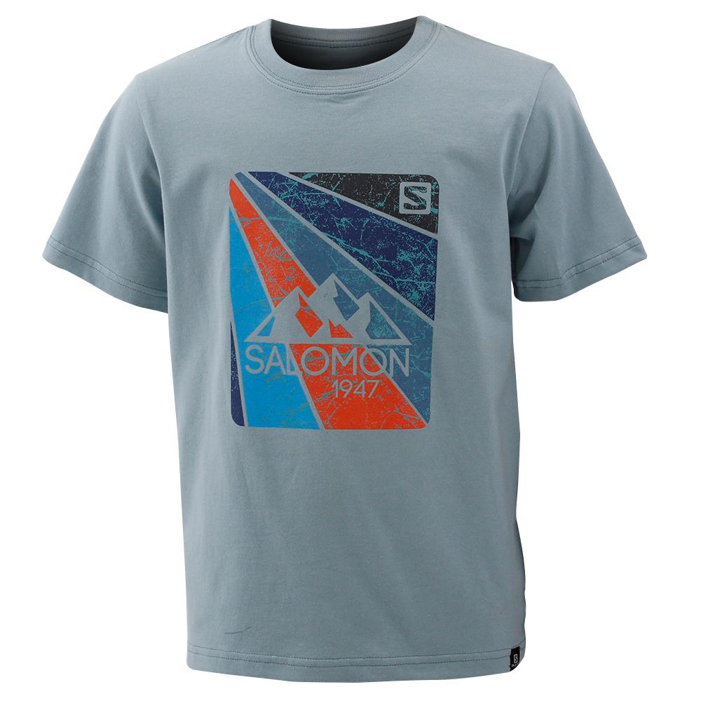 Salomon Singapore Kids T-shirts - CARSON SS B Blue | 03156-GHQY